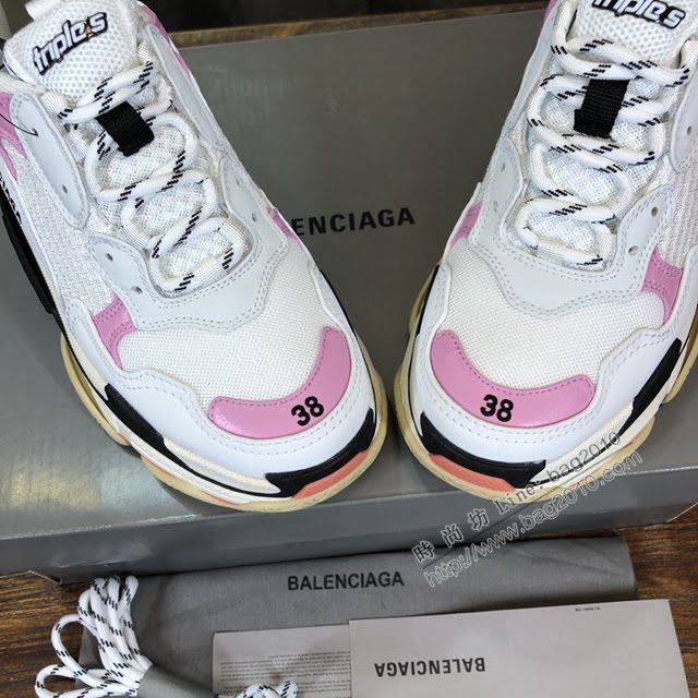 Balenciaga經典款男女鞋 巴黎世家頂級版本Triple S透氣3M反光姥爹復古運動鞋 Balenciaga情侶款老爹鞋  hdbl1173